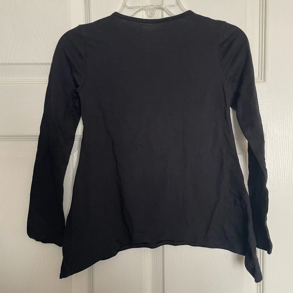 Black Long Sleeve Kids Shirt with Colorful Butterfly Design